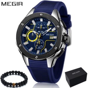MEGIR Blue Watch Men Watches Top Brand